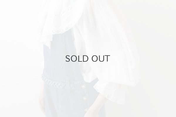 画像19: 80ボイル レースピンタックラッフルケープ衿ブラウス (WH)