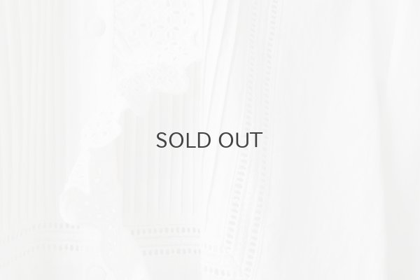 画像6: 再入荷!! ブロード レースピンタックスタンドブラウス (WH)