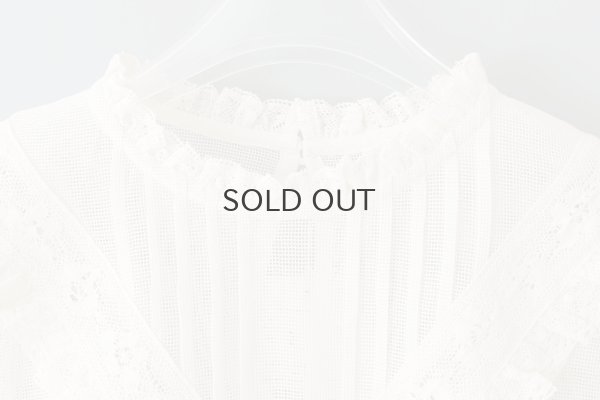 画像4: コットンメッシュ レースノースリーブブラウス (IV)