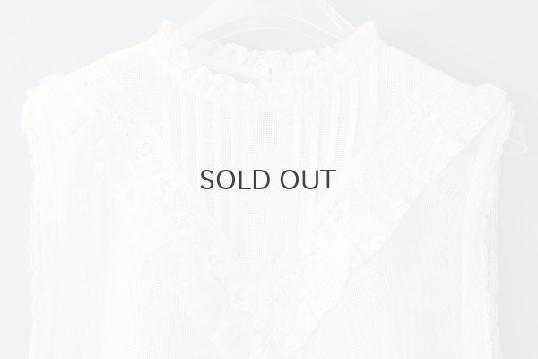 画像3: コットンメッシュ レースノースリーブブラウス (IV)