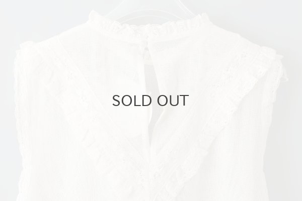 画像10: コットンメッシュ レースノースリーブブラウス (IV)