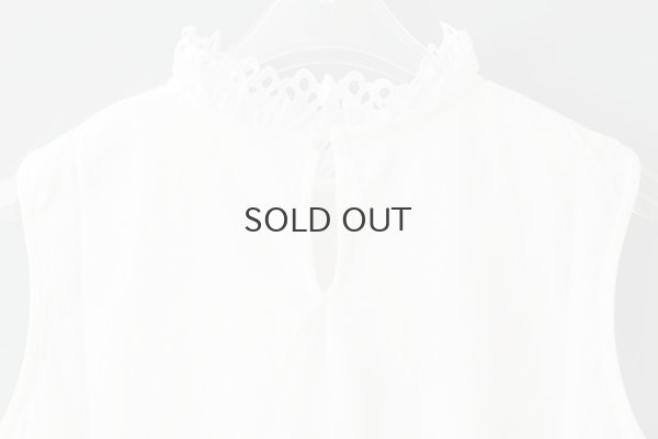 画像7: 30/-天竺 レース襟ノースリインナー(WH)