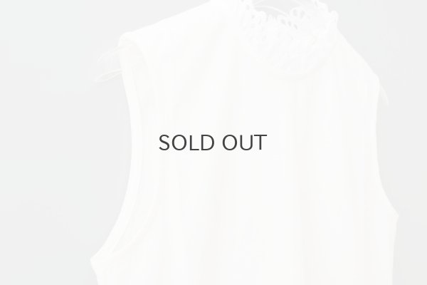 画像4: 30/-天竺 レース襟ノースリインナー(WH)