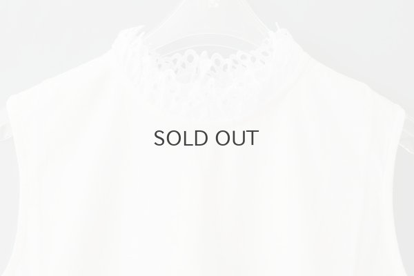 画像3: 30/-天竺 レース襟ノースリインナー(WH)