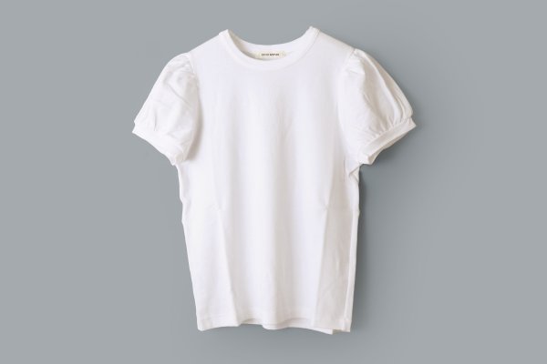 画像1: 連シルフライス パフスリーブTシャツ (WH)