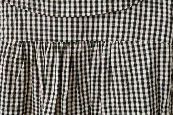 画像9: ドビーギンガム 5分袖ショート前あきブラウス (BK)