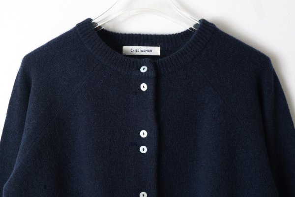 画像3: 2/15ラムウール 2つ釦カーディガン (NV)