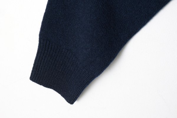 画像6: 2/15ラムウール 2つ釦カーディガン (NV)