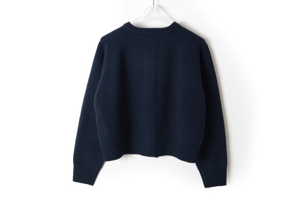 画像2: 2/15ラムウール 2つ釦カーディガン (NV)