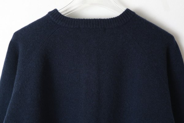 画像8: 2/15ラムウール 2つ釦カーディガン (NV)