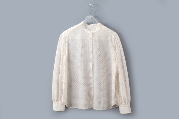 画像6: シアードットプリント ボウタイブラウス