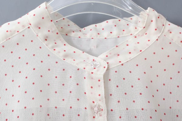 画像8: シアードットプリント ボウタイブラウス