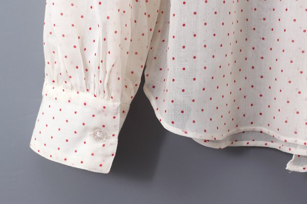 画像9: シアードットプリント ボウタイブラウス