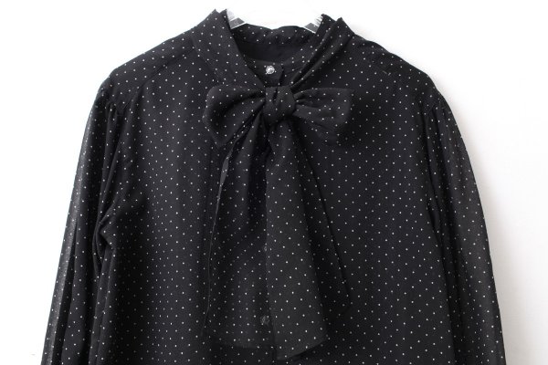 画像4: SALE15％OFF‼︎ シアードットプリント ボウタイブラウス (BK)