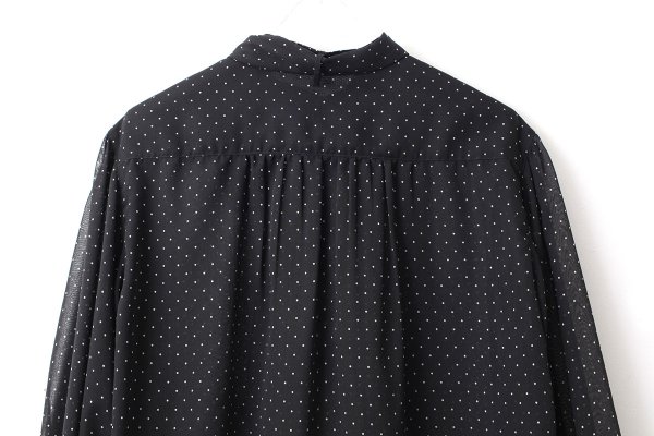 画像9: SALE15％OFF‼︎ シアードットプリント ボウタイブラウス (BK)
