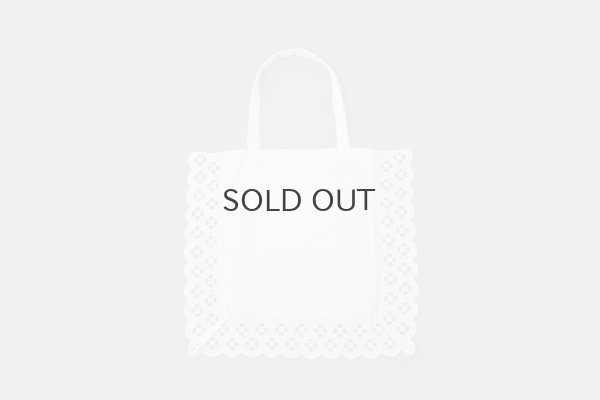画像2: コットンリネンキャンバス フラワーカットワーク トートBAG