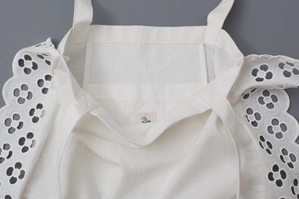 画像5: コットンリネンキャンバス フラワーカットワーク トートBAG