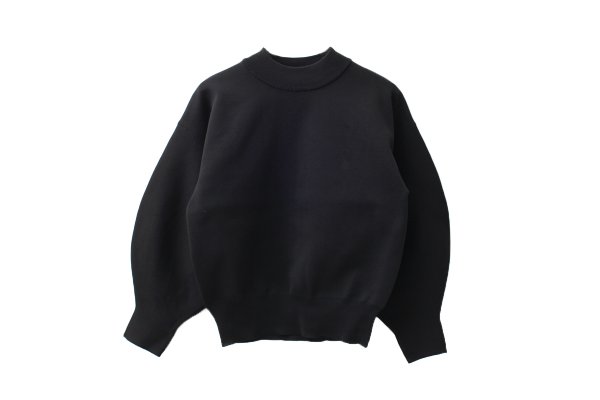 画像1: 別注!! AMOSSAミラノリブパフスリーブ ハイネックプルオーバー（BK:20）