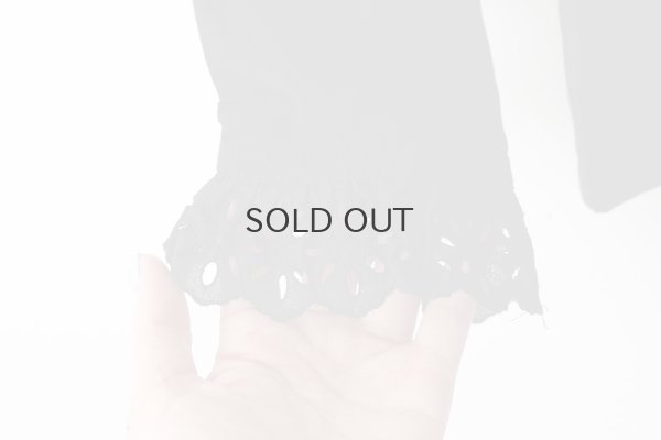 画像5: 30/-天竺 コットンレースインナー (BK)