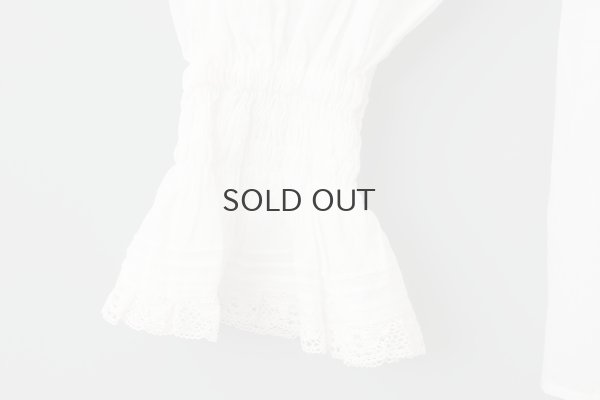 画像6: 80ボイル レースピンタックラッフルケープ衿ブラウス (WH)