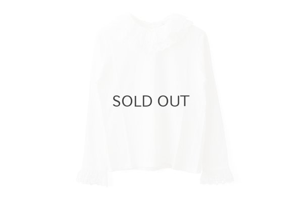 画像1: 【再入荷予約:1月中旬】30/-天竺 ティアードコットンレースプルオーバー (WH)