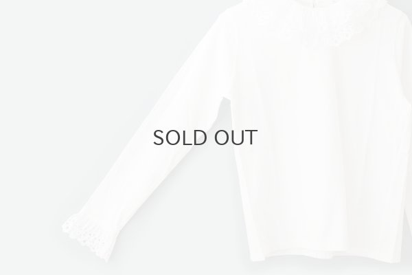 画像6: 【再入荷予約:1月中旬】30/-天竺 ティアードコットンレースプルオーバー (WH)