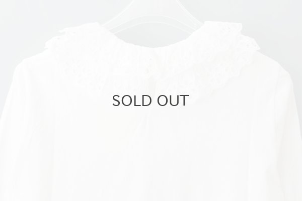 画像8: 【再入荷予約:1月中旬】30/-天竺 ティアードコットンレースプルオーバー (WH)