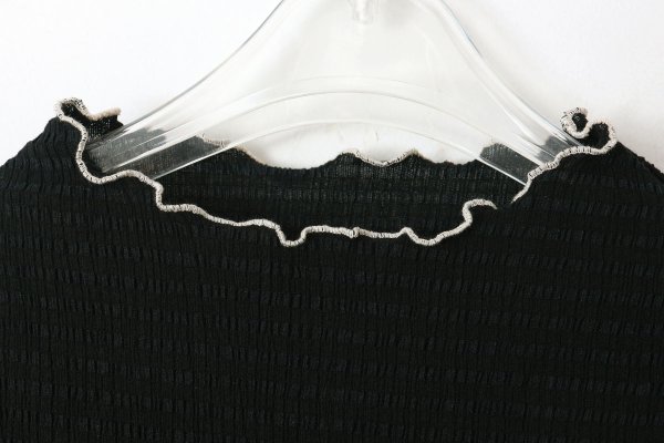 画像4: SALE20%OFF!!  オーガニックブルーゼ メロー配色半袖プルオーバー (BK)