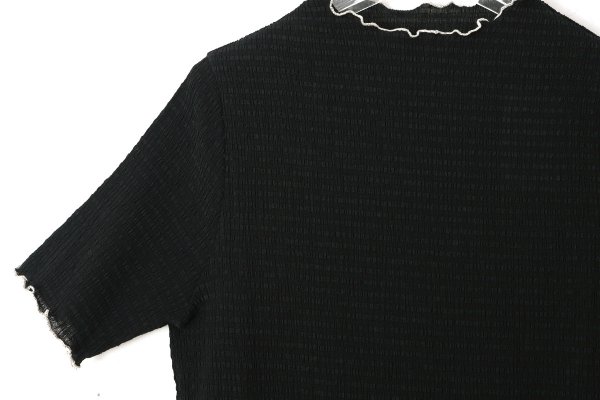 画像5: SALE20%OFF!!  オーガニックブルーゼ メロー配色半袖プルオーバー (BK)