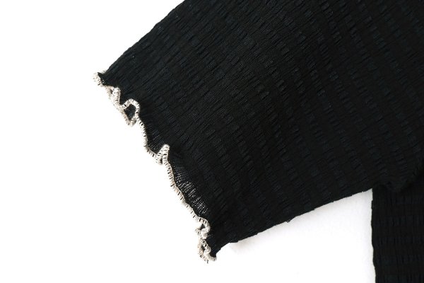 画像6: SALE20%OFF!!  オーガニックブルーゼ メロー配色半袖プルオーバー (BK)