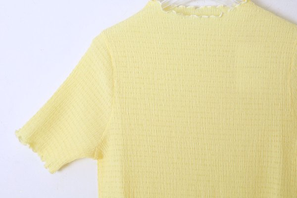 画像4: SALE20%OFF!!  オーガニックブルーゼ メロー配色半袖プルオーバー (YW)