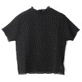 syuwa syuwa ドット ハイネック半袖プルオーバー (BK)