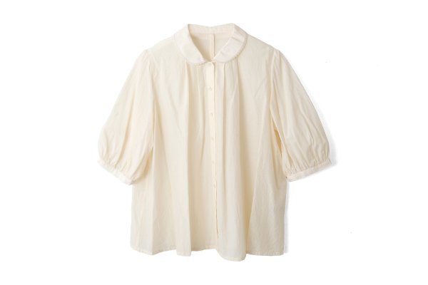 画像1: Cotton cupra washer Daisy blouse (OWH)