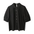 Cotton cupra washer Daisy blouse (BK)