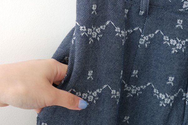 画像6: SALE20%OFF!! デニム調 hana ジャカード パンツ (BL)