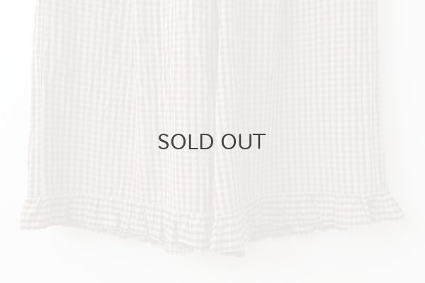 画像6: ドビーギンガム 裾フリルイージーパンツ (BR)