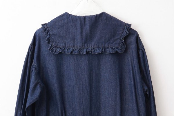 画像8: ライトオンスデニム フリルセーラージャンプスーツ (NV)
