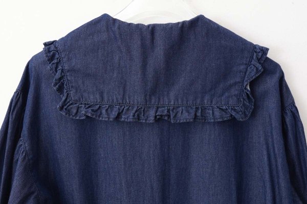 画像9: ライトオンスデニム フリルセーラージャンプスーツ (NV)