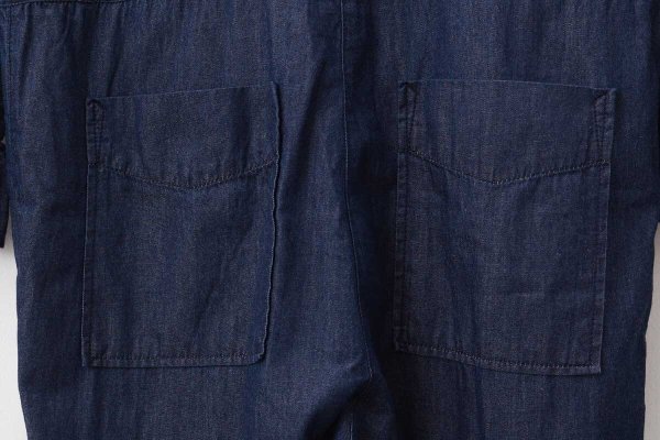 画像10: ライトオンスデニム フリルセーラージャンプスーツ (NV)