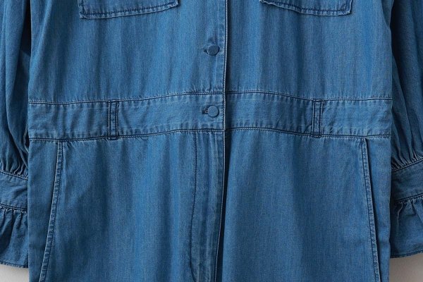 画像8: ライトオンスデニム フリルセーラージャンプスーツ (BL)