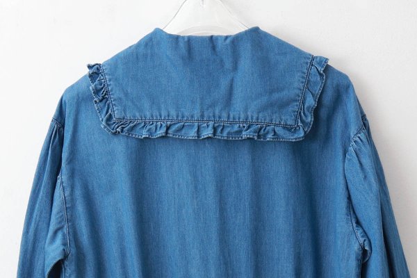 画像10: ライトオンスデニム フリルセーラージャンプスーツ (BL)