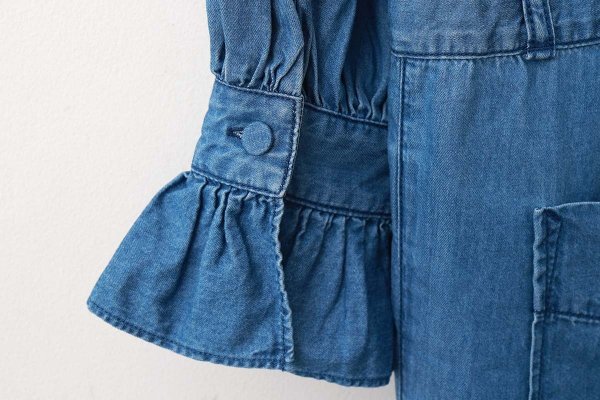 画像7: ライトオンスデニム フリルセーラージャンプスーツ (BL)