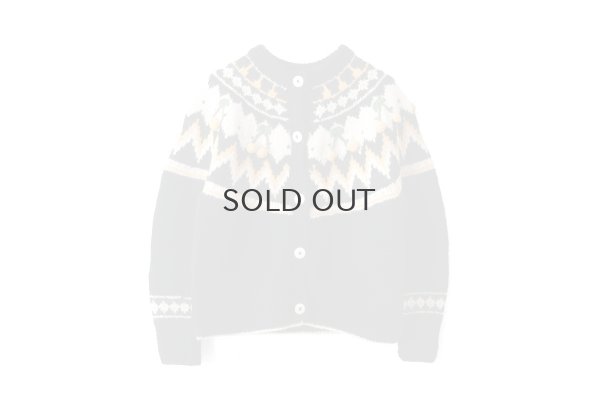 画像1: ネパールハンドニット 求心さくらんぼ刺繍カーディガン (BK)