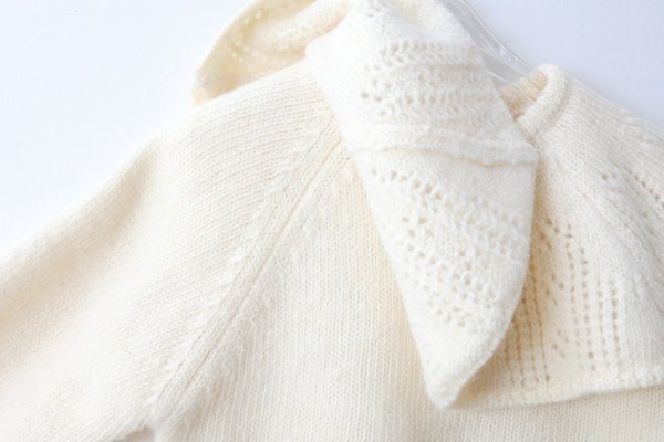 画像5: 1/3Wool 透かし編みケープ襟プルオーバー (IV)