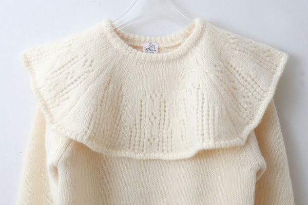 画像3: 1/3Wool 透かし編みケープ襟プルオーバー (IV)