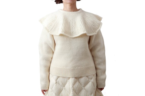 画像8: 1/3Wool 透かし編みケープ襟プルオーバー (IV)