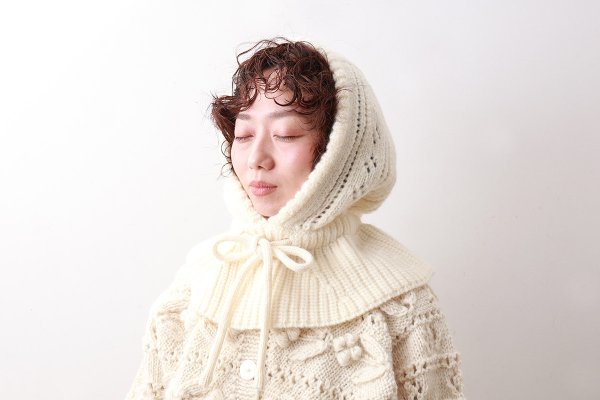 画像10: 1/3Wool 透かし編み フード (IV)