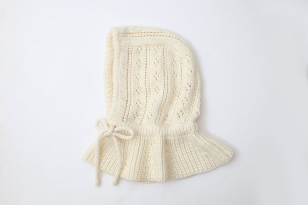 画像1: 1/3Wool 透かし編み フード (IV)