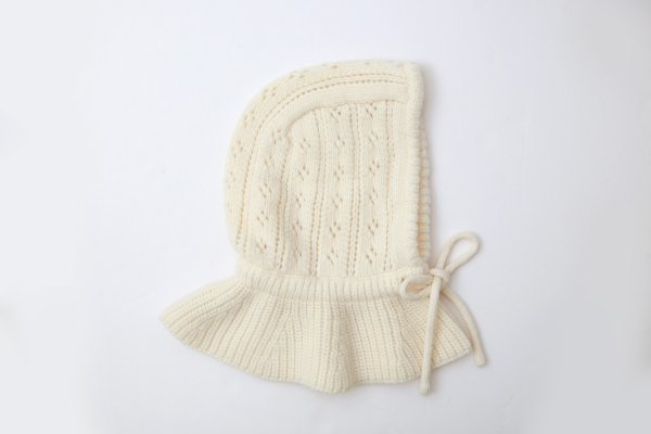 画像3: 1/3Wool 透かし編み フード (IV)
