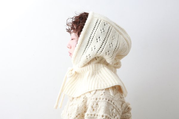 画像9: 1/3Wool 透かし編み フード (IV)